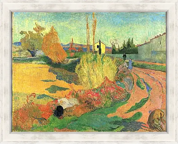 Картина в раме - Farmhouse from Arles, or Landscape from Arles. Поль Гоген