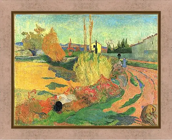 Картина в раме - Farmhouse from Arles, or Landscape from Arles. Поль Гоген