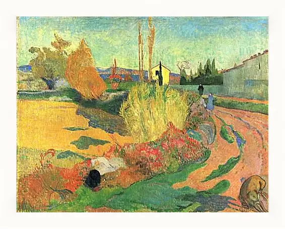 Картина в раме - Farmhouse from Arles, or Landscape from Arles. Поль Гоген