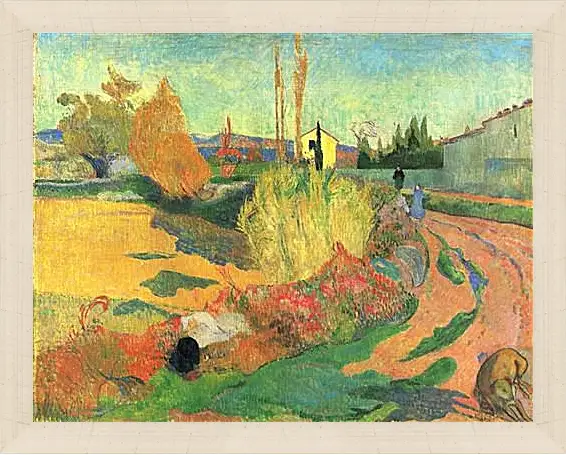 Картина в раме - Farmhouse from Arles, or Landscape from Arles. Поль Гоген