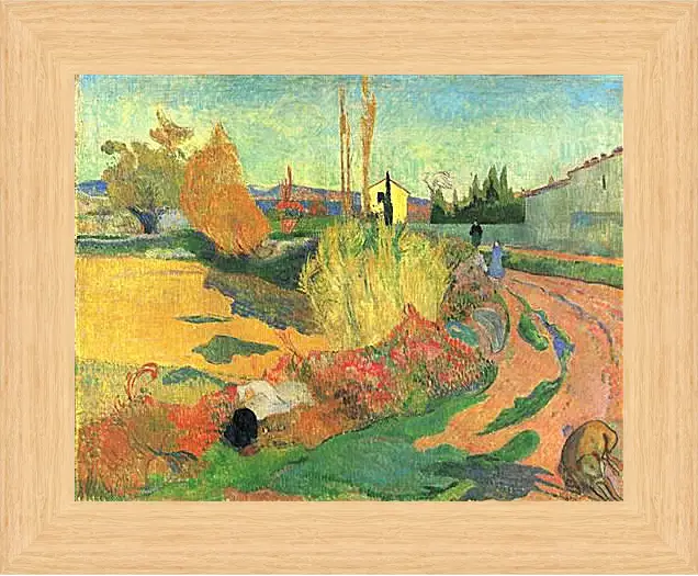 Картина в раме - Farmhouse from Arles, or Landscape from Arles. Поль Гоген