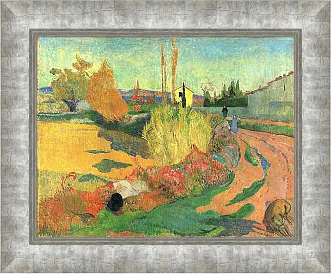 Картина в раме - Farmhouse from Arles, or Landscape from Arles. Поль Гоген