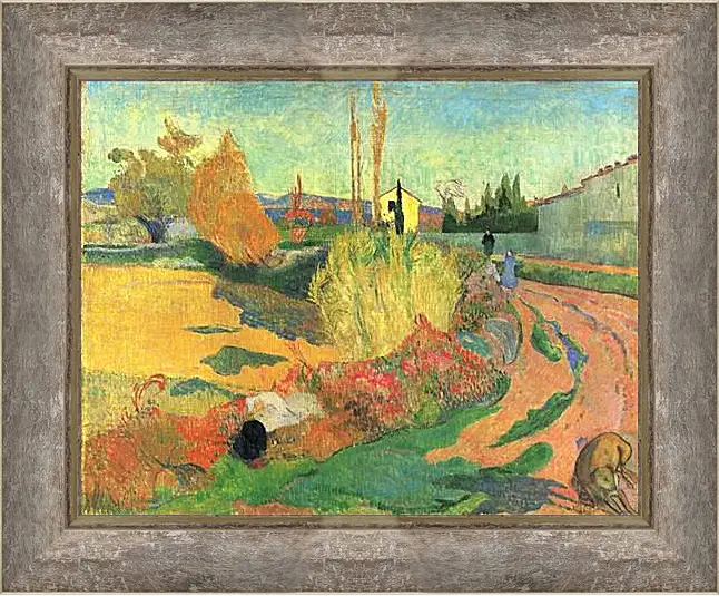 Картина в раме - Farmhouse from Arles, or Landscape from Arles. Поль Гоген