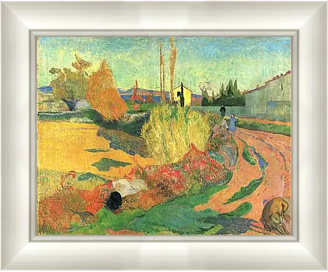 Картина в раме - Farmhouse from Arles, or Landscape from Arles. Поль Гоген