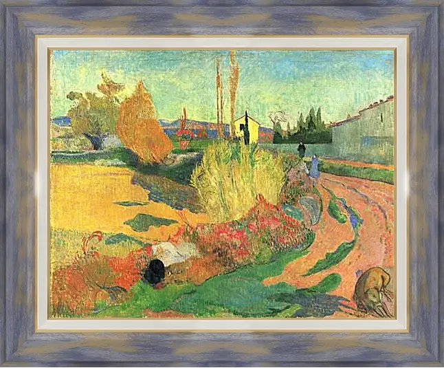 Картина в раме - Farmhouse from Arles, or Landscape from Arles. Поль Гоген