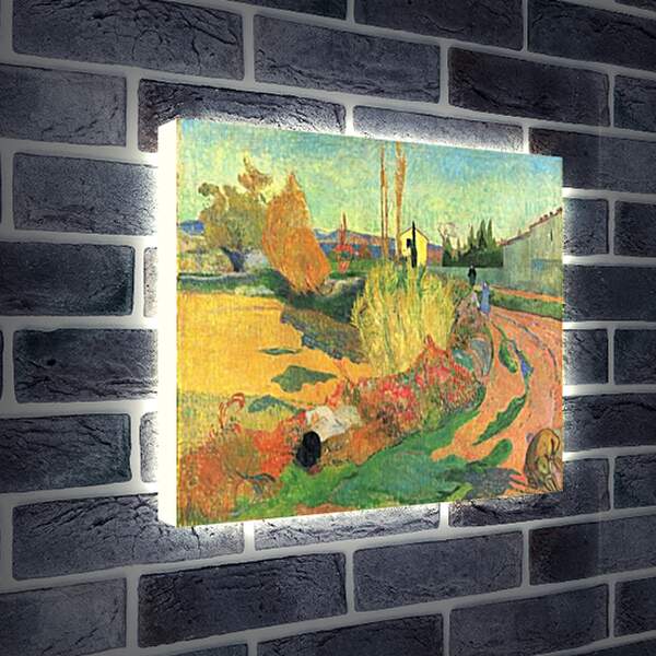 Лайтбокс световая панель - Farmhouse from Arles, or Landscape from Arles. Поль Гоген