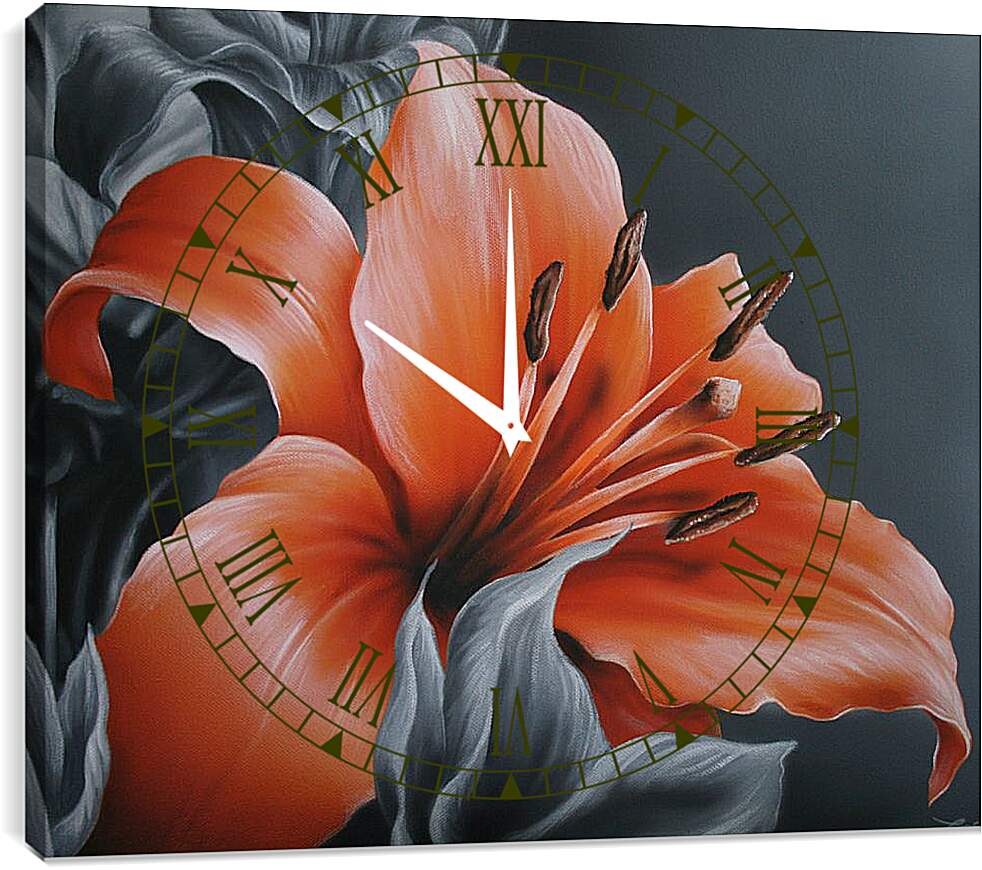 Часы картина - Лилия