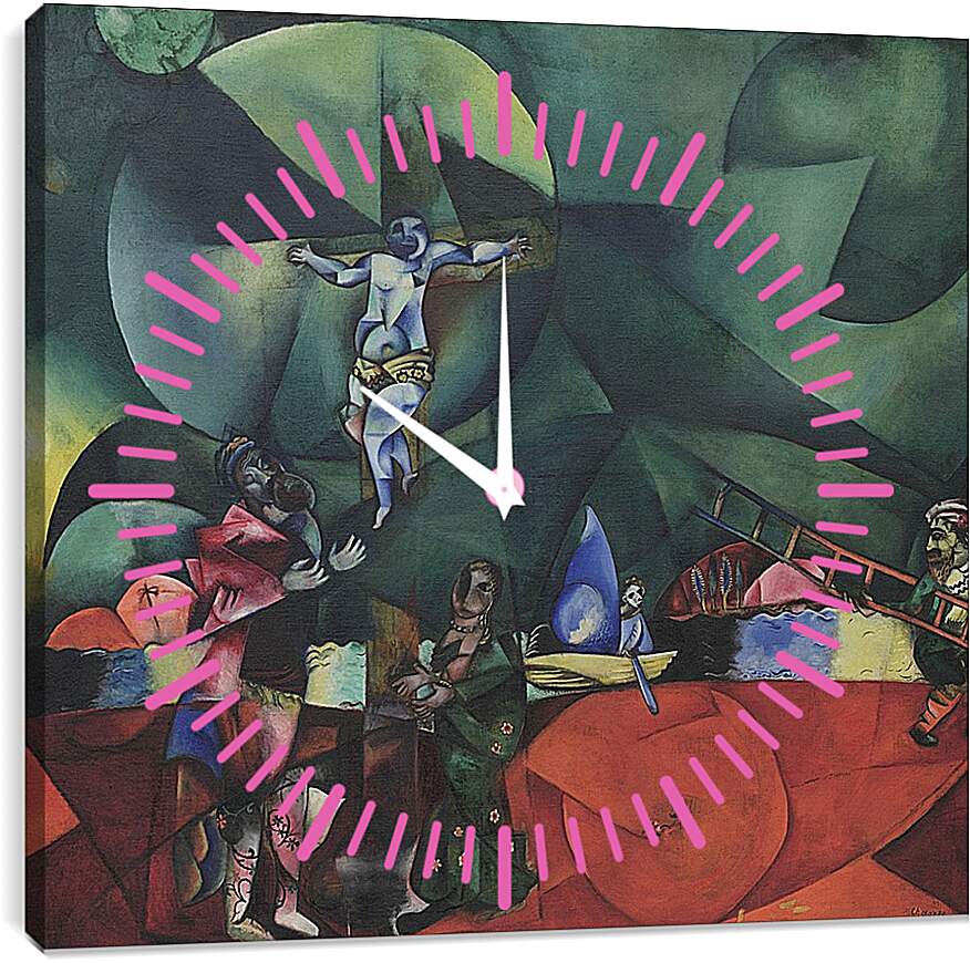 Часы картина - Calvary. (Голгофа) Марк Шагал