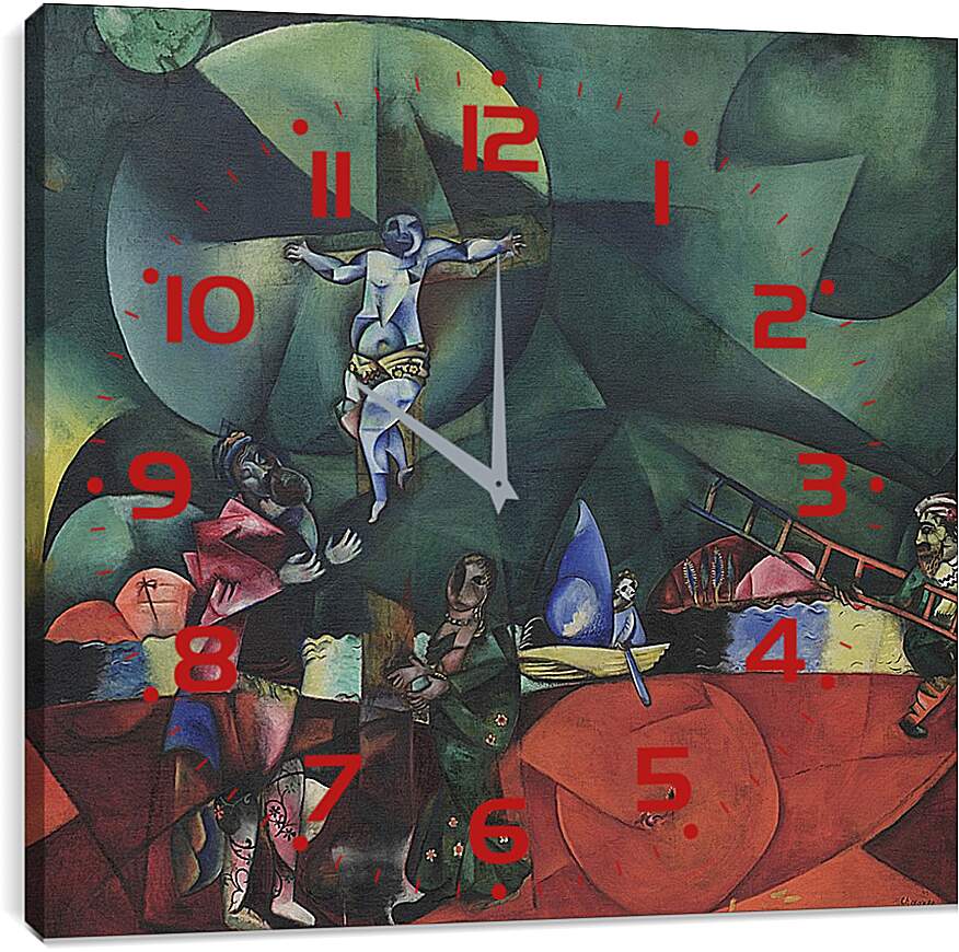 Часы картина - Calvary. (Голгофа) Марк Шагал