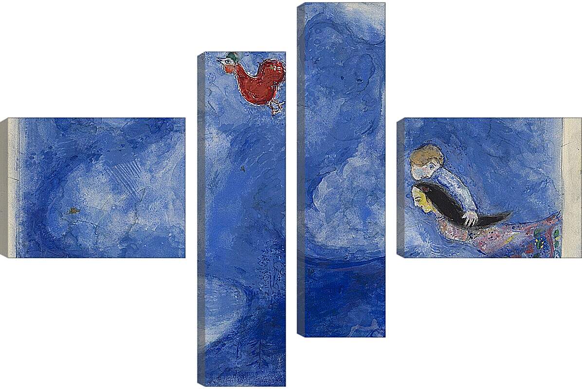 Модульная картина - Aleko and Zemphira by Moonlight, decor for Aleko. Марк Шагал