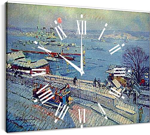 Часы картина - Севастополь зимой. Коровин Константин