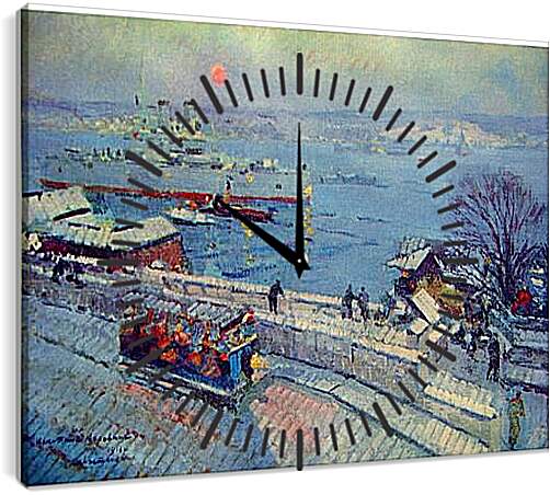 Часы картина - Севастополь зимой. Коровин Константин