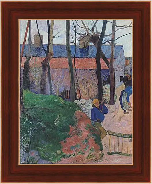 Картина в раме - Houses in Le Pouldu. Поль Гоген