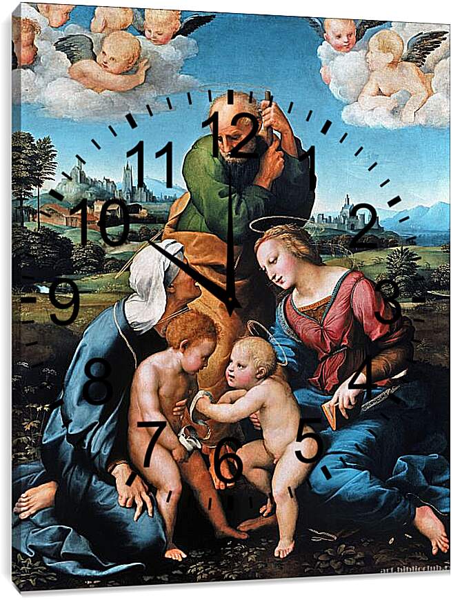 Часы картина - Святое семейство Каниджани. Санти Рафаэль