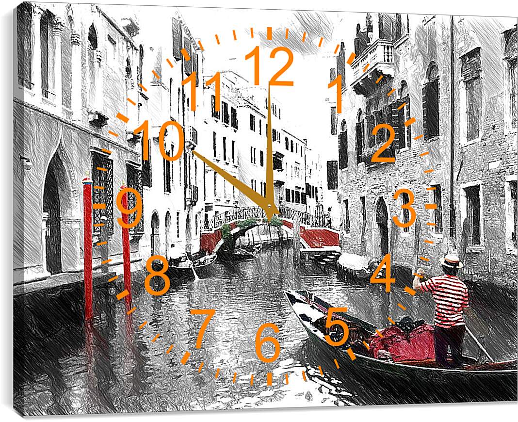 Часы картина - Гондольер Венеция