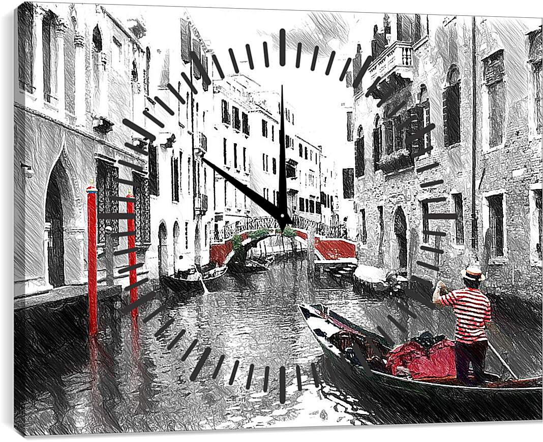 Часы картина - Гондольер Венеция