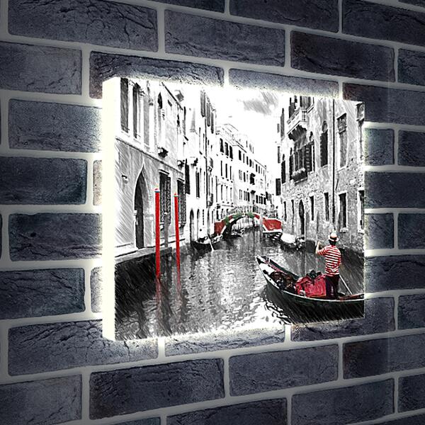 Лайтбокс световая панель - Гондольер Венеция