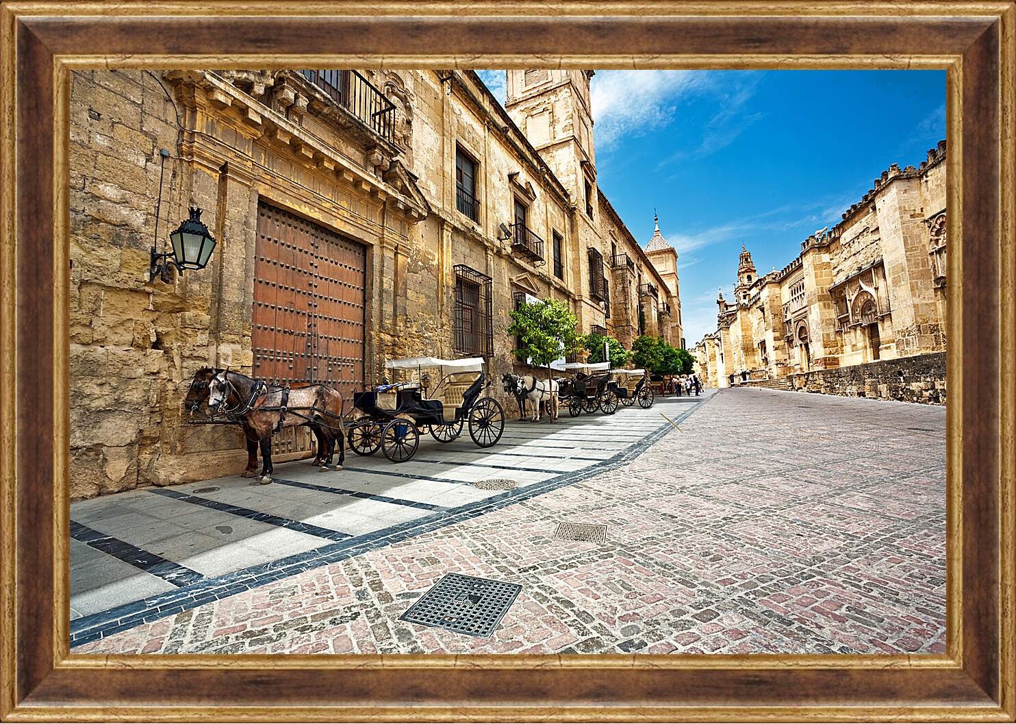 Картина в раме - Улица в Испанском городке