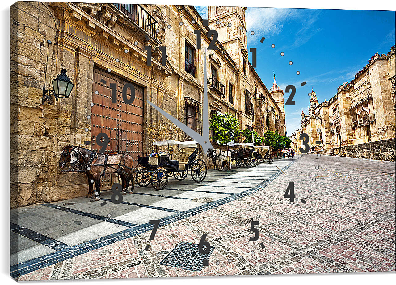 Часы картина - Улица в Испанском городке