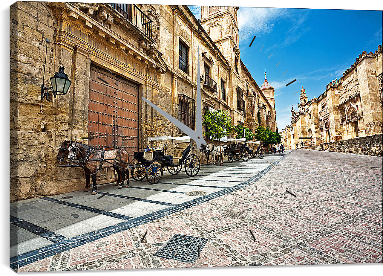 Часы картина - Улица в Испанском городке