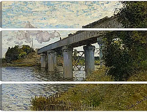 Модульная картина - Железнодорожный мост в Аржантёе. Клод Моне