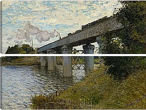 Модульная картина - Железнодорожный мост в Аржантёе. Клод Моне