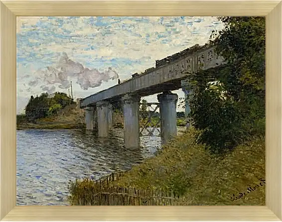 Картина в раме - Железнодорожный мост в Аржантёе. Клод Моне