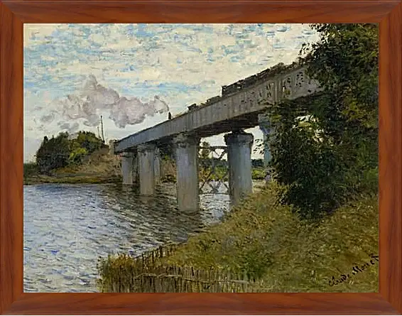 Картина в раме - Железнодорожный мост в Аржантёе. Клод Моне