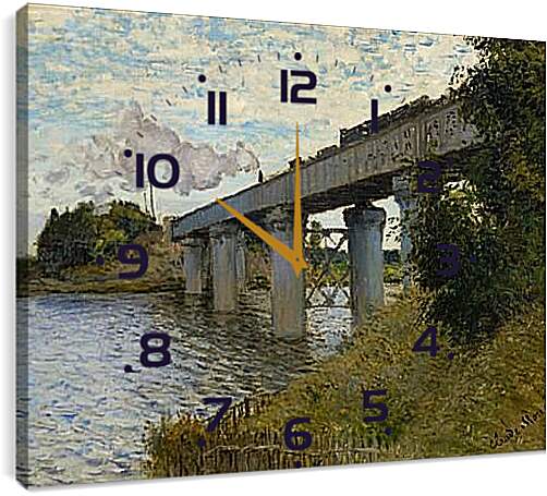 Часы картина - мост в аргентине. Клод Моне