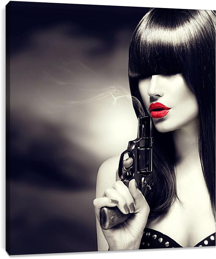 Постер и плакат - Девушка с револьвером