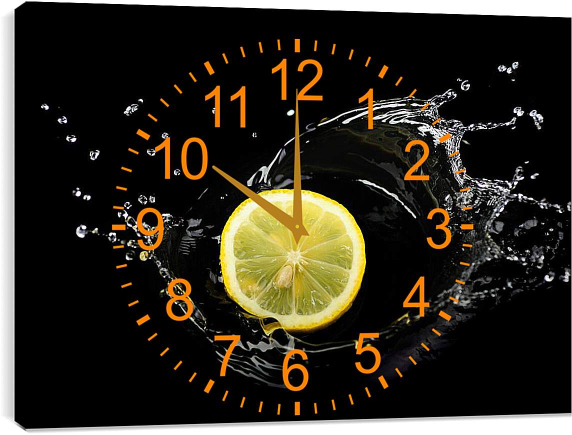 Часы картина - Лимон и вода