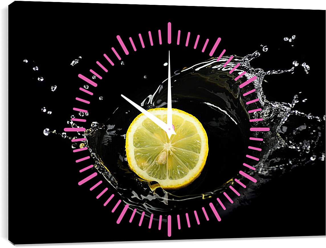 Часы картина - Лимон и вода