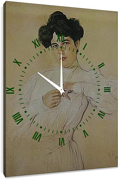 Часы картина - Портрет Марии Боткиной. Валентин Александрович Серов