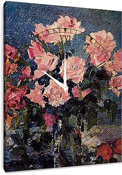 Часы картина - Розы. Коровин Константин