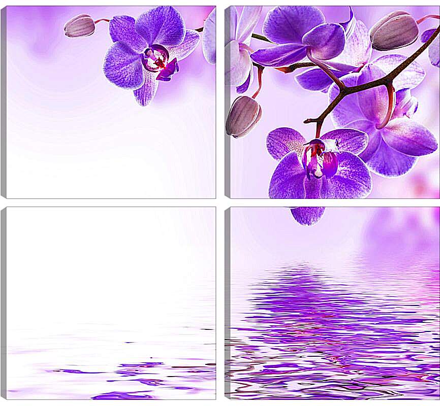 Модульная картина - Фиолетовые орхидеи