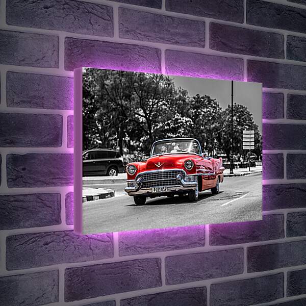 Лайтбокс световая панель - Ретро авто