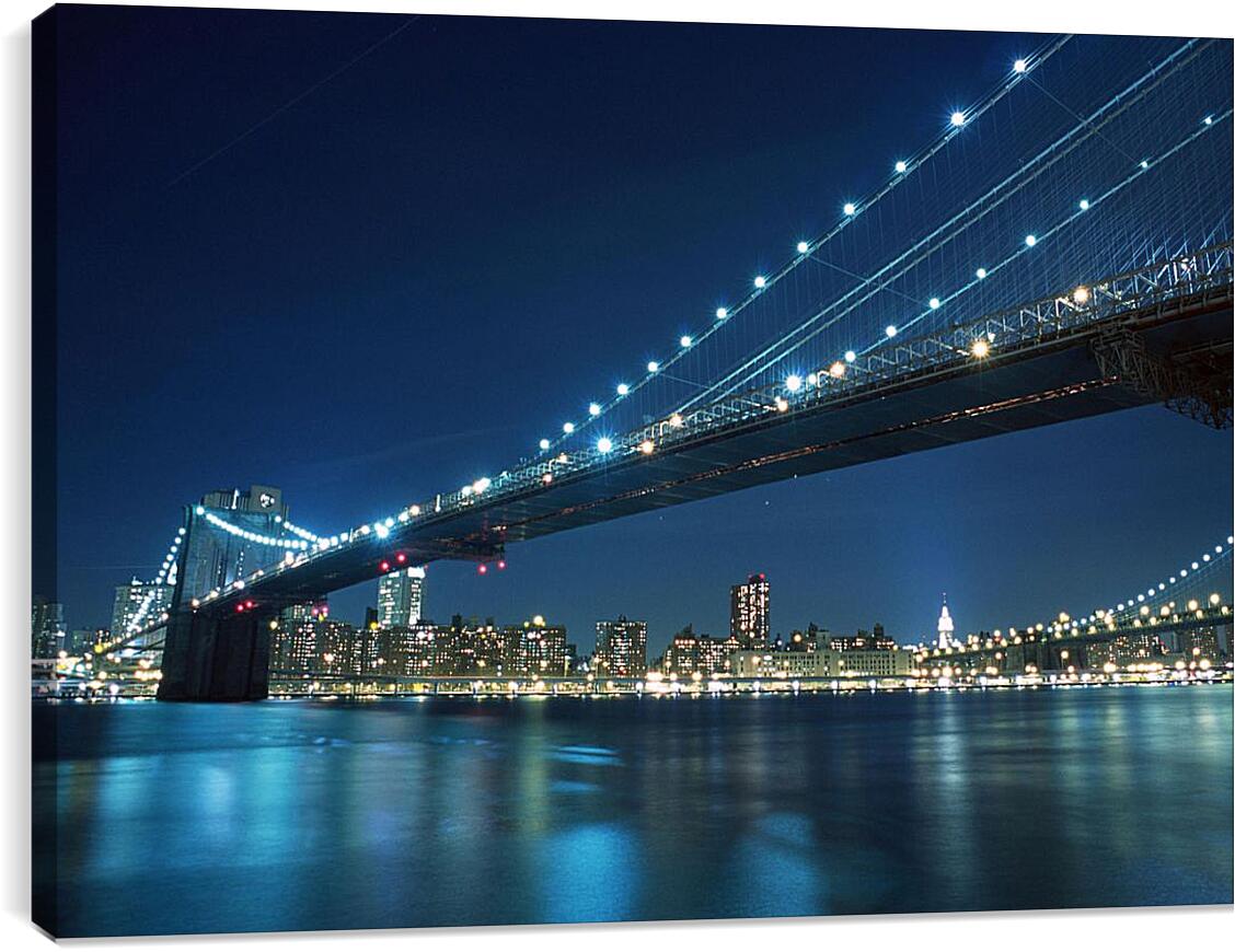 Постер и плакат - Ночной Бруклинский мост