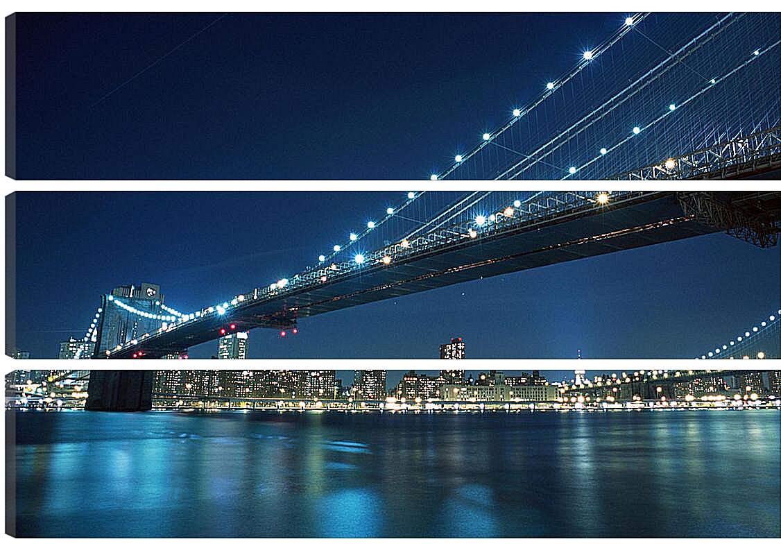 Модульная картина - Ночной Бруклинский мост