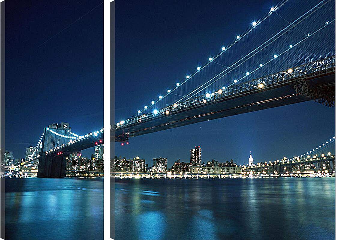 Модульная картина - Ночной Бруклинский мост