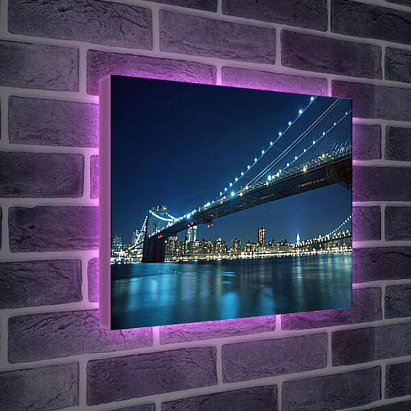 Лайтбокс световая панель - Ночной Бруклинский мост