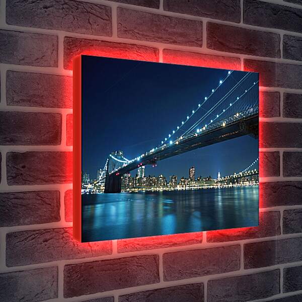 Лайтбокс световая панель - Ночной Бруклинский мост