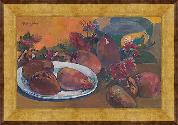 Картина в раме - Still Life with Mangoes 1.Поль Гоген