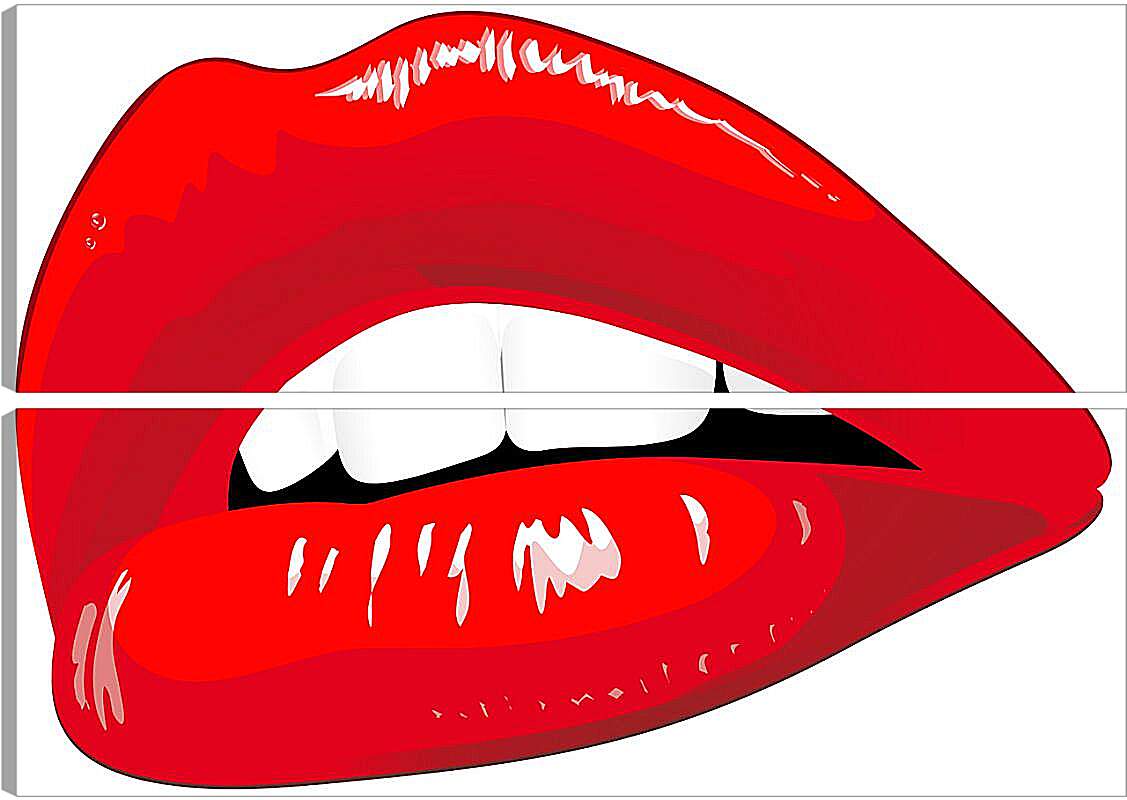 Модульная картина - Красные губы