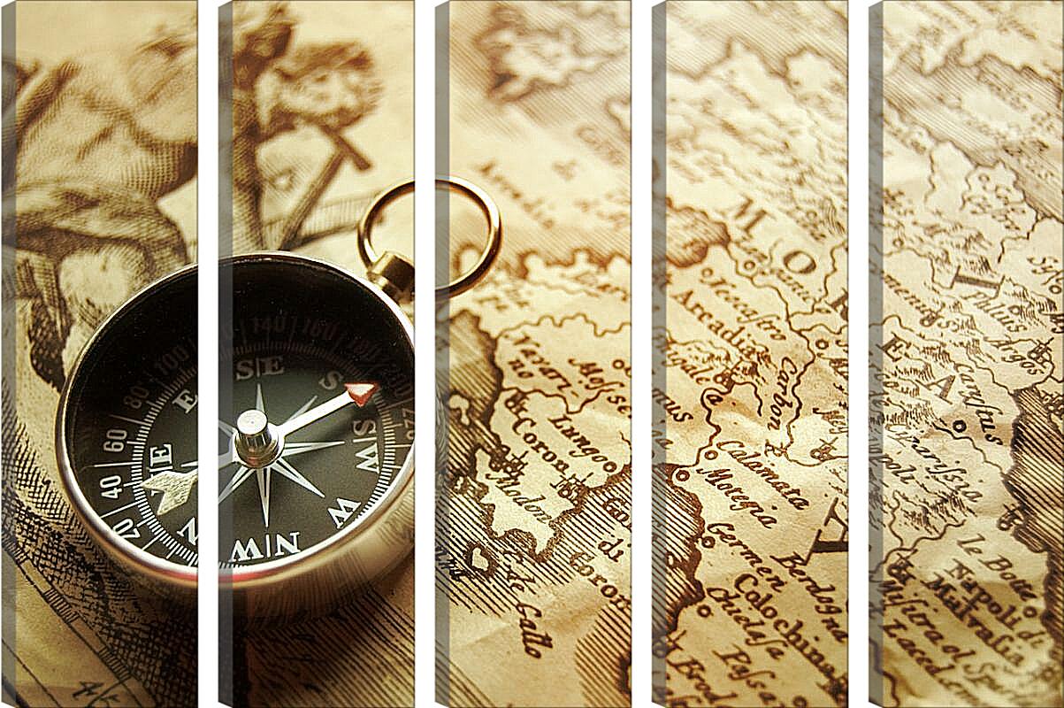 Модульная картина - Карта и компас
