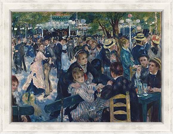 Картина в раме - Dance at the Moulin de la Galette. Пьер Огюст Ренуар