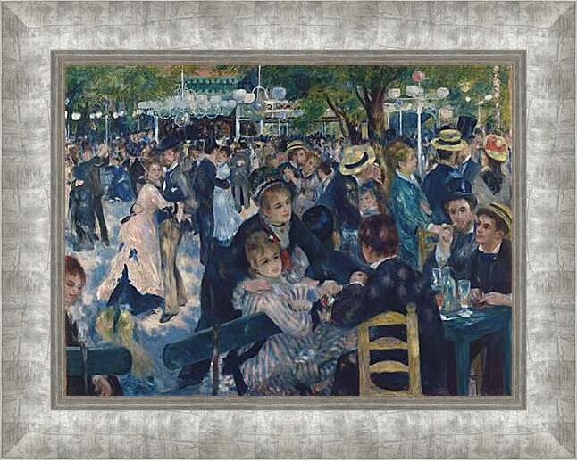 Картина в раме - Dance at the Moulin de la Galette. Пьер Огюст Ренуар