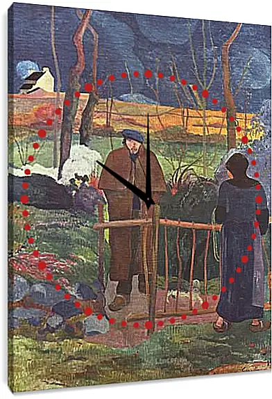 Часы картина - Bonjour Monsieur Gauguin. Поль Гоген