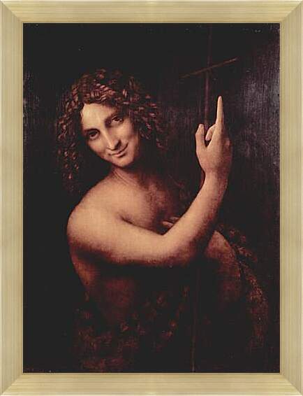 Картина в раме - Иоанн Креститель (San Giovanni Battista). Леонардо да Винчи