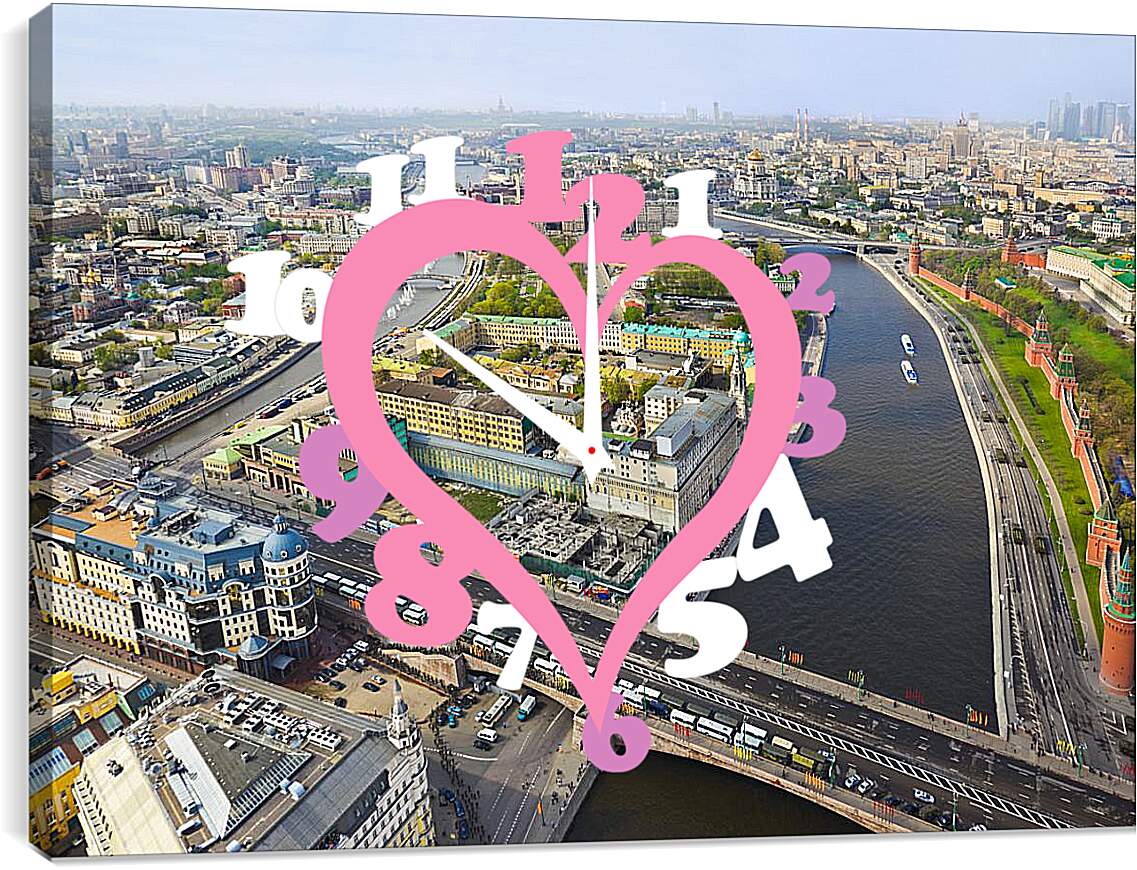 Часы картина - Москва река