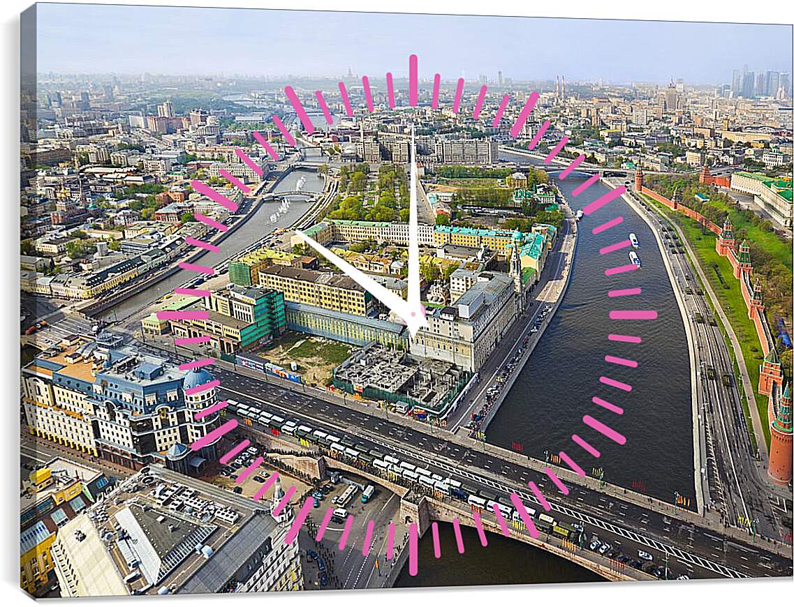 Часы картина - Москва река